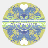 Lion Rampant Renaissance Wedding Runder Aufkleber (Vorderseite)