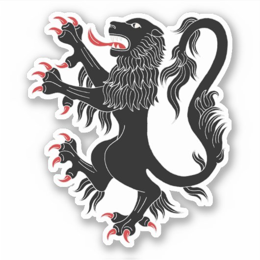 Lion Rampant Sable Aufkleber (Vorderseite)