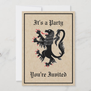 Lion Rampant Sable Einladung