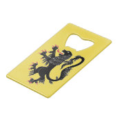 Lion Rampant Sable Geldbeutel Flaschenöffner (Vorderseite Schrägansicht)