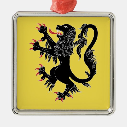 Lion Rampant Sable Ornament Aus Metall (Vorne)