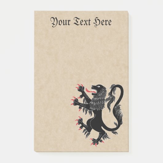 Lion Rampant Sable Post-it Klebezettel (Vorderseite)
