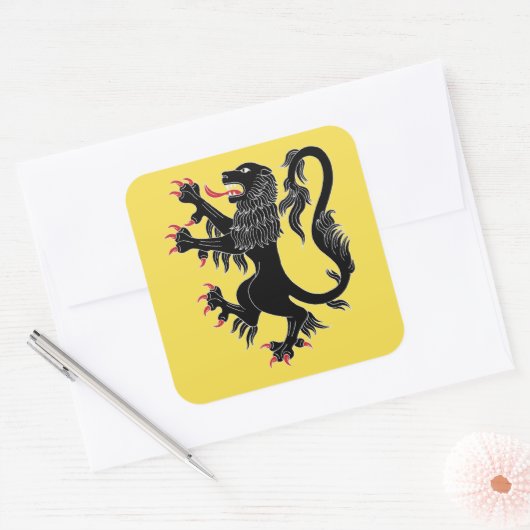 Lion Rampant Sable Quadratischer Aufkleber (Umschlag)