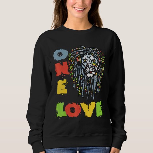 Lion Rasta Colors Reggae Dreadlocks Rastafarian Ra Sweatshirt (Vorderseite)