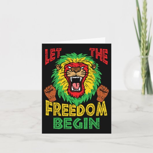 Lion Rasta Freedom Juneteente Black History Africa Karte (Vorderseite)