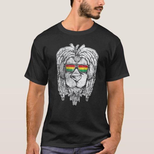 Lion Rasta Reggae Music Vintag Rastafari T-Shirt (Vorderseite)
