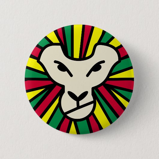 Lion Rastafari Colored Mane Button (Vorderseite)