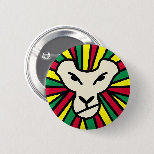Lion Rastafari Colored Mane Button (Vorne & Hinten)