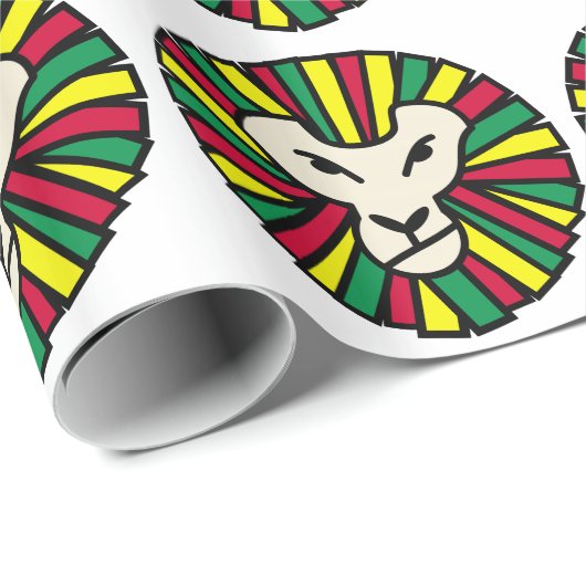 Lion Rastafarian Flag Geschenkpapier (Rolleneckpunkt)