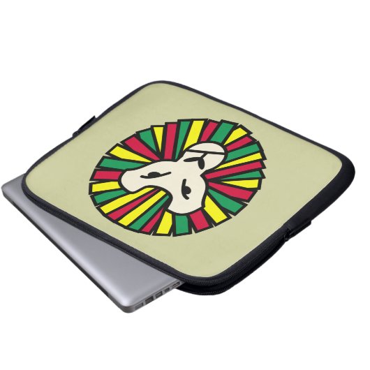 Lion Rastafarian Flag Laptopschutzhülle (Vorne Knopf)