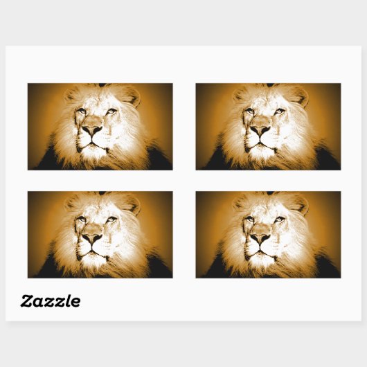 Lion Rechteckiger Aufkleber (Blatt)