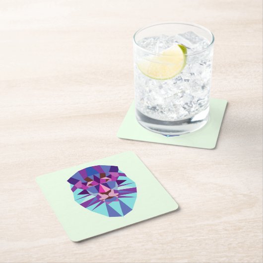 Lion Rechteckiger Pappuntersetzer (Vor Ort)