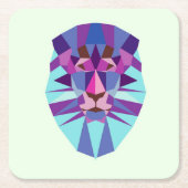 Lion Rechteckiger Pappuntersetzer (Vorderseite)