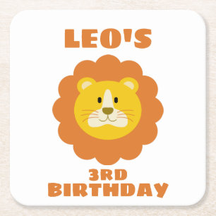 Lion Rechteckiger Pappuntersetzer