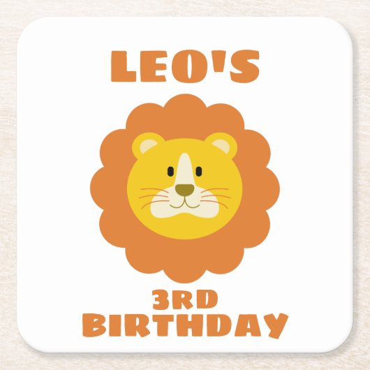 Lion Rechteckiger Pappuntersetzer (Vorderseite)