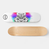 Lion Regenbogen Schwarz-Weiß-Linien Kunsttier Skateboard (Horizontal)