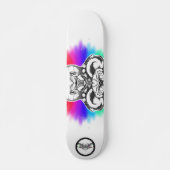 Lion Regenbogen Schwarz-Weiß-Linien Kunsttier Skateboard (Vorne)