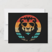 Lion Retro Style Vintag Dankeskarte (Rückseite)