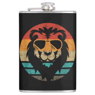 Lion Retro Style Vintag Flachmann