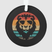 Lion Retro Style Vintag Ornament (Rückseite)