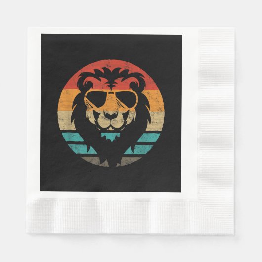 Lion Retro Style Vintag Serviette (Vorderseite)