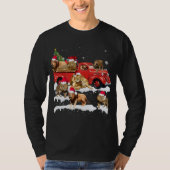 Lion Riding Red Truck Frohe Weihnachts X-mas Ugly T-Shirt (Vorderseite)