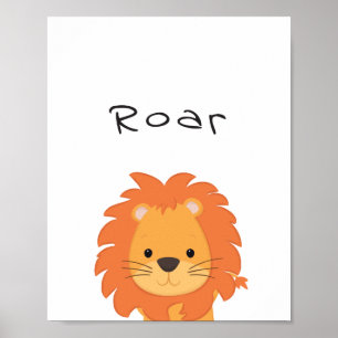 Lion Roar Kinderzimmer Poster, Animal Kidsroom Wal Poster