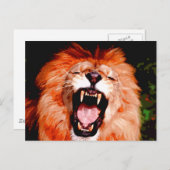 Lion Roaring Postkarte (Vorne/Hinten)