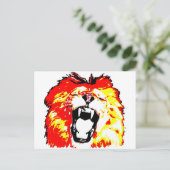 Lion Roaring Postkarte (Stehend Vorderseite)