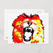 Lion Roaring Postkarte (Vorne/Hinten)