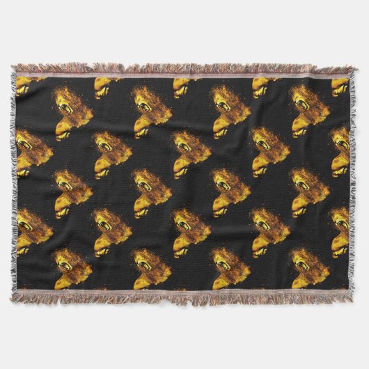 Lion Roaring Print Decke (Vorderseite)