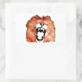 Lion Roaring Rectangle Aufkleber (Tasche)