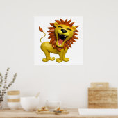 Lion Roaring Safari Baby Dusche Kinderzimmer Poster (Küche)