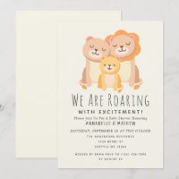 Lion Roaring Spannung Baby Dusche Einladung
