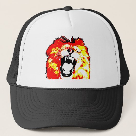 Lion Roaring Truckerkappe (Vorderseite)