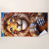 Lion Robot Strandtuch (Vorderseite)