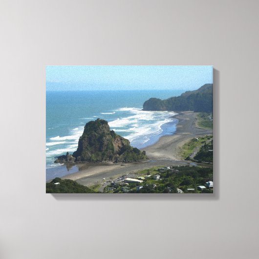 Lion Rock Piha Beach Auckland West Coast Leinwanddruck (Vorderseite)