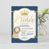 Lion Royal Prince Baby Dusche Einladung (Stehend Vorderseite)