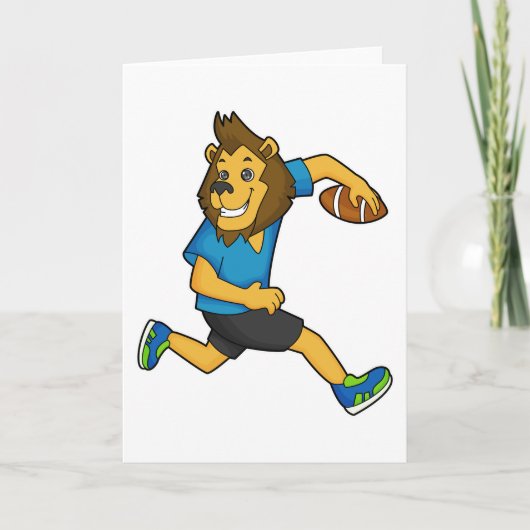 Lion Rugby Player Football Karte (Vorderseite)