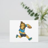 Lion Rugby Player Football Postkarte (Stehend Vorderseite)