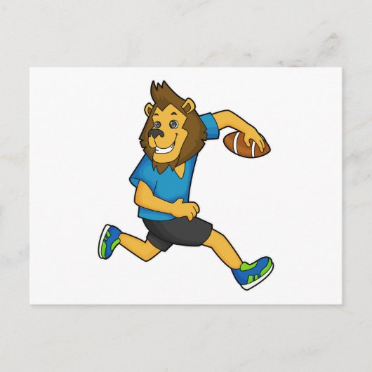 Lion Rugby Player Football Postkarte (Vorderseite)