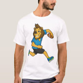 Lion Rugby Player Football T-Shirt (Vorderseite)