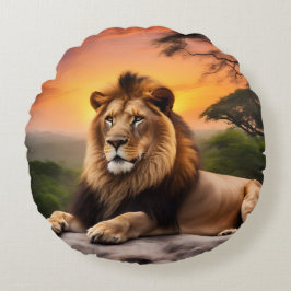 Lion Rundes Kissen