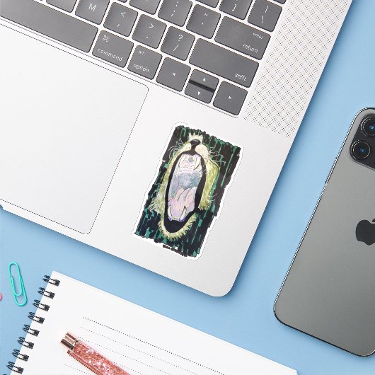 Lion’s Roar Aufkleber (Laptop mit iPhone)