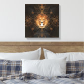 Lion Sacred Geometry Digitale Kunst Leinwanddruck (Insitu (Schlafzimmer))
