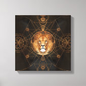 Lion Sacred Geometry Digitale Kunst Leinwanddruck (Vorderseite)