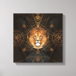 Lion Sacred Geometry Digitale Kunst Leinwanddruck