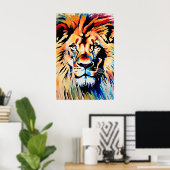 Lion Safari Art Print, Kinderzimmer oder Dorm Safa Poster (Heimbüro)