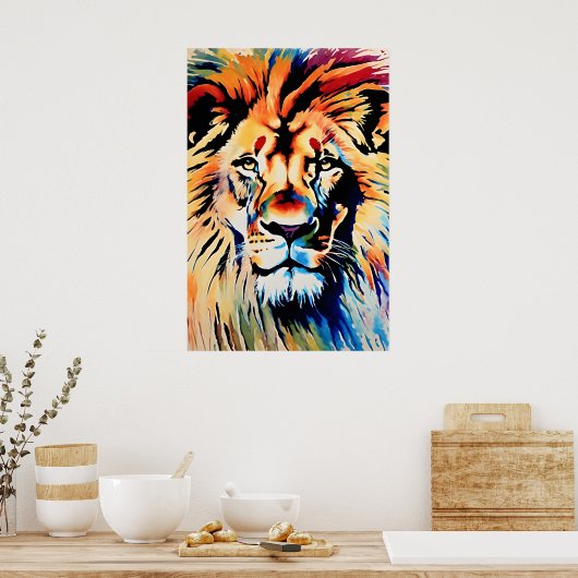 Lion Safari Art Print, Kinderzimmer oder Dorm Safa Poster (Küche)