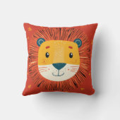 Lion Safari Exotic Handgezeichnete Kinder Zimmer K Kissen (Rückseite)